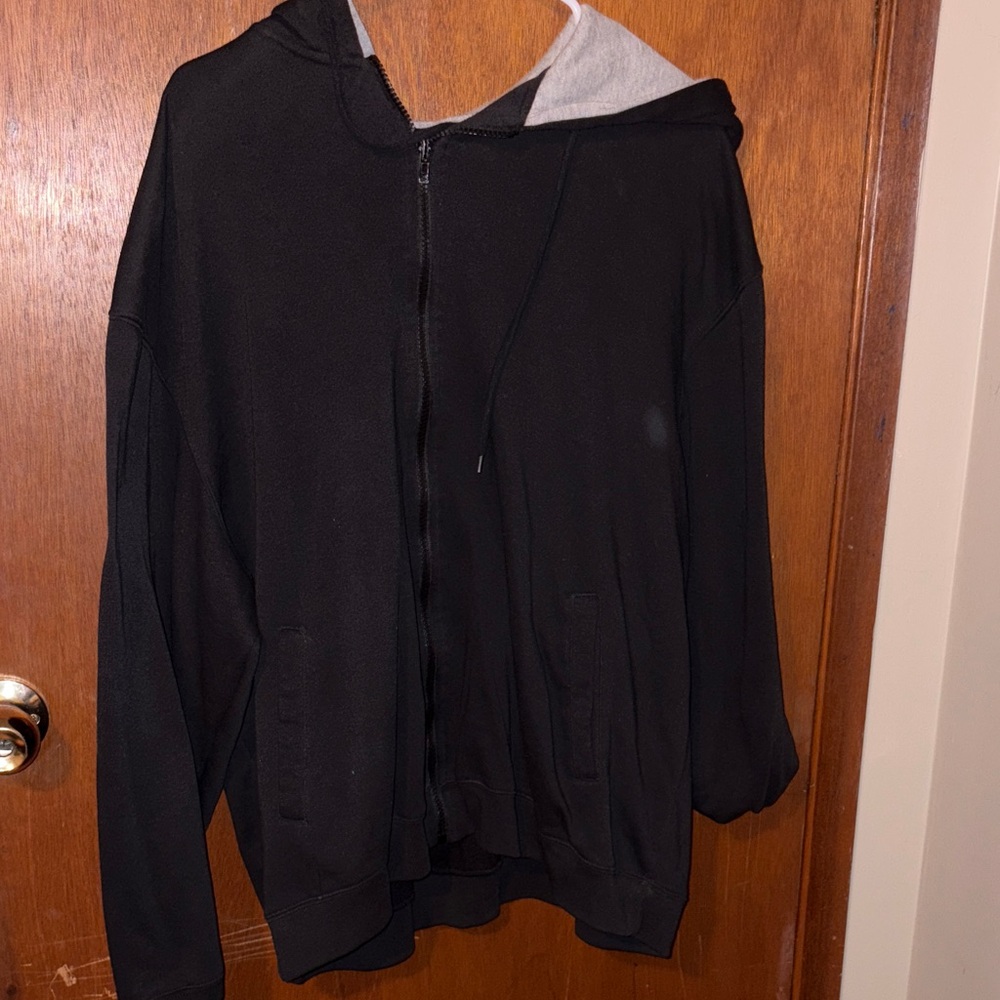 Athletic Works Men's Black Zip-Up Sweater